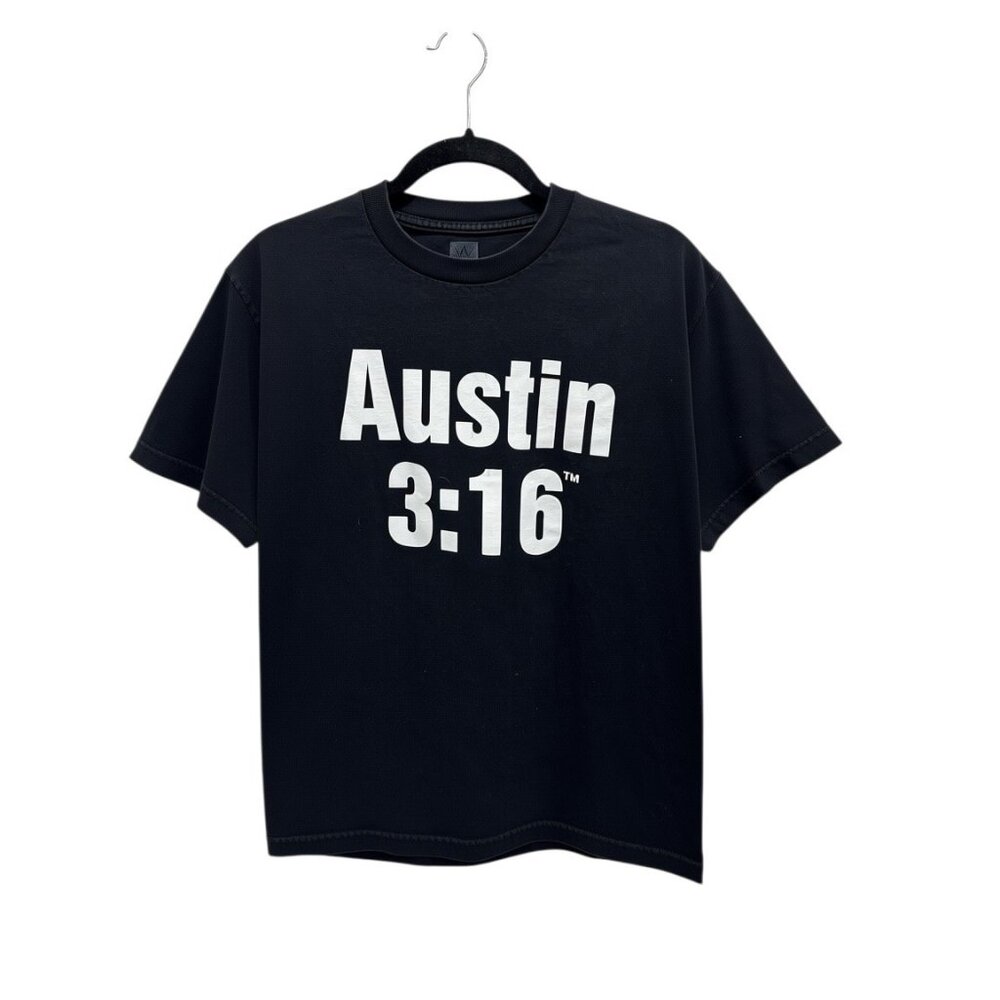 WWE Authentic Austin 3:16 Stone Cold Skull Graphic Black T-Shirt M 100% Cotton
